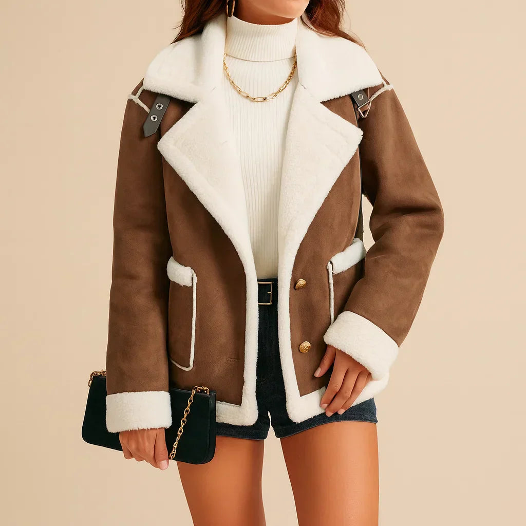 Veste Arden en peau lainée