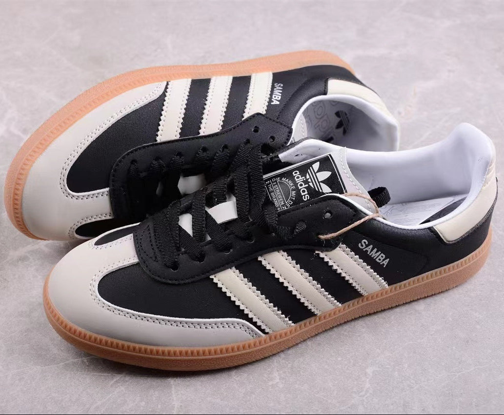 Smba Retro Contrast Sneaker – Black & Cream Gum Sole