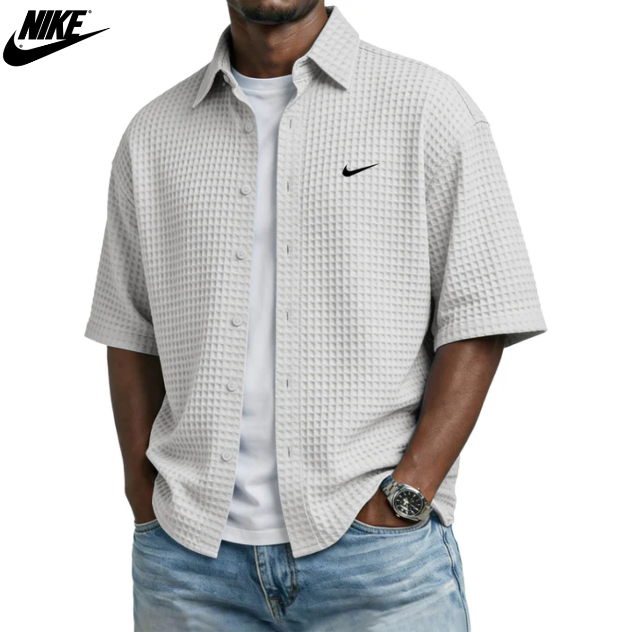 Textured Summer Button Shirt