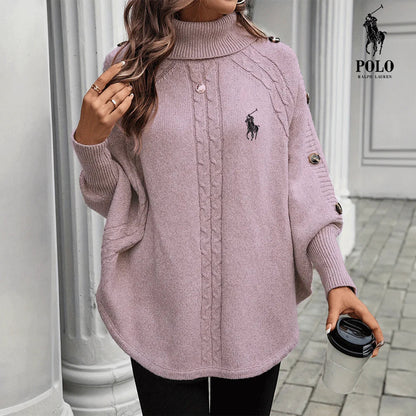 Elegant Knit Poncho Sweater – Cozy Chic Style