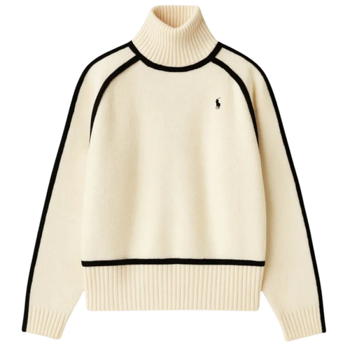 Elegant Contrast Turtleneck Sweater