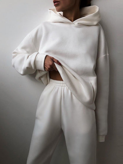 Women's Casual Two-Piece Hooded Tracksuit Set