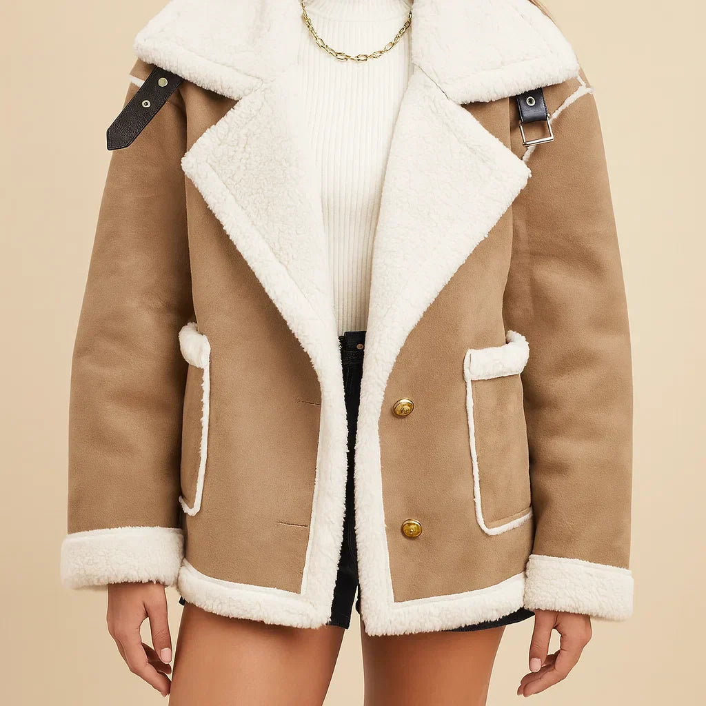 Veste Arden en peau lainée
