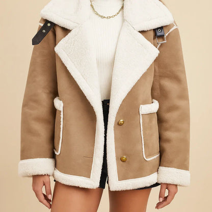 Veste Arden en peau lainée