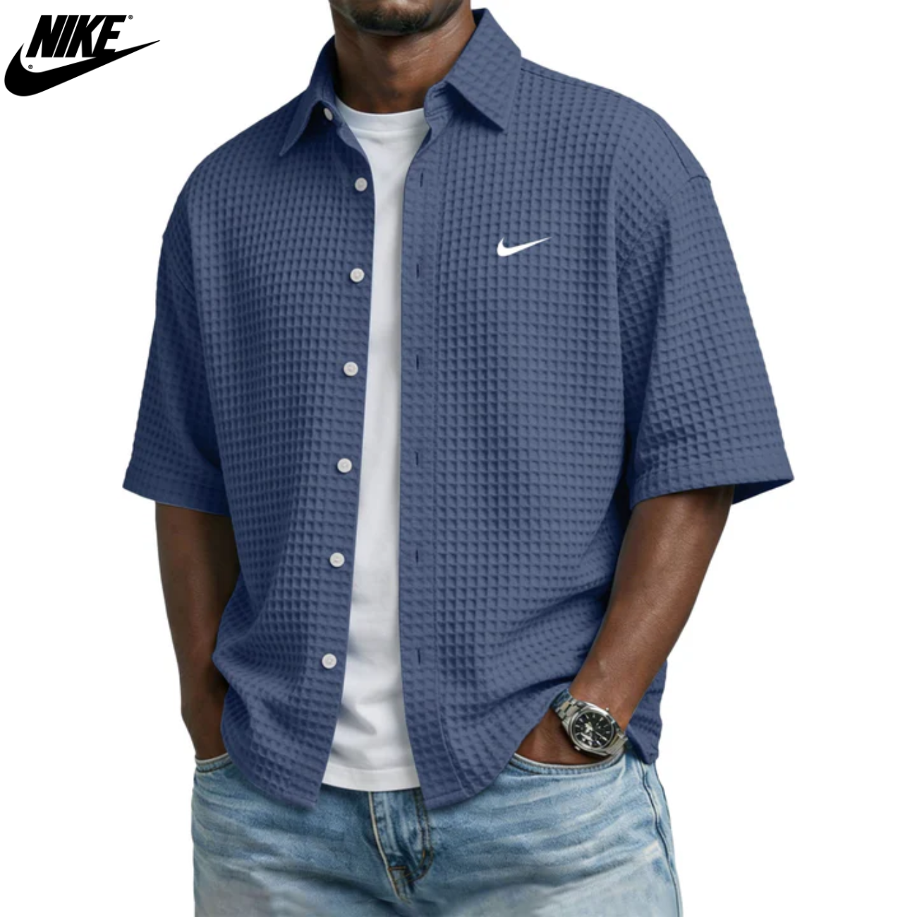 Textured Summer Button Shirt