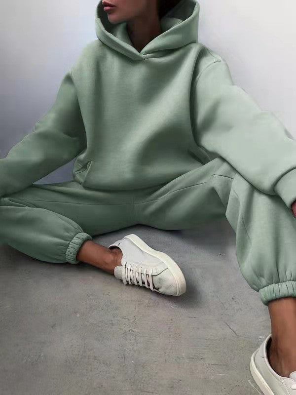 Women's Casual Two-Piece Hooded Tracksuit Set