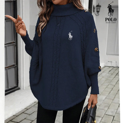 Elegant Knit Poncho Sweater – Cozy Chic Style