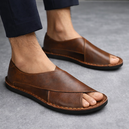 Sandales plates en cuir "Artisan Crossover"