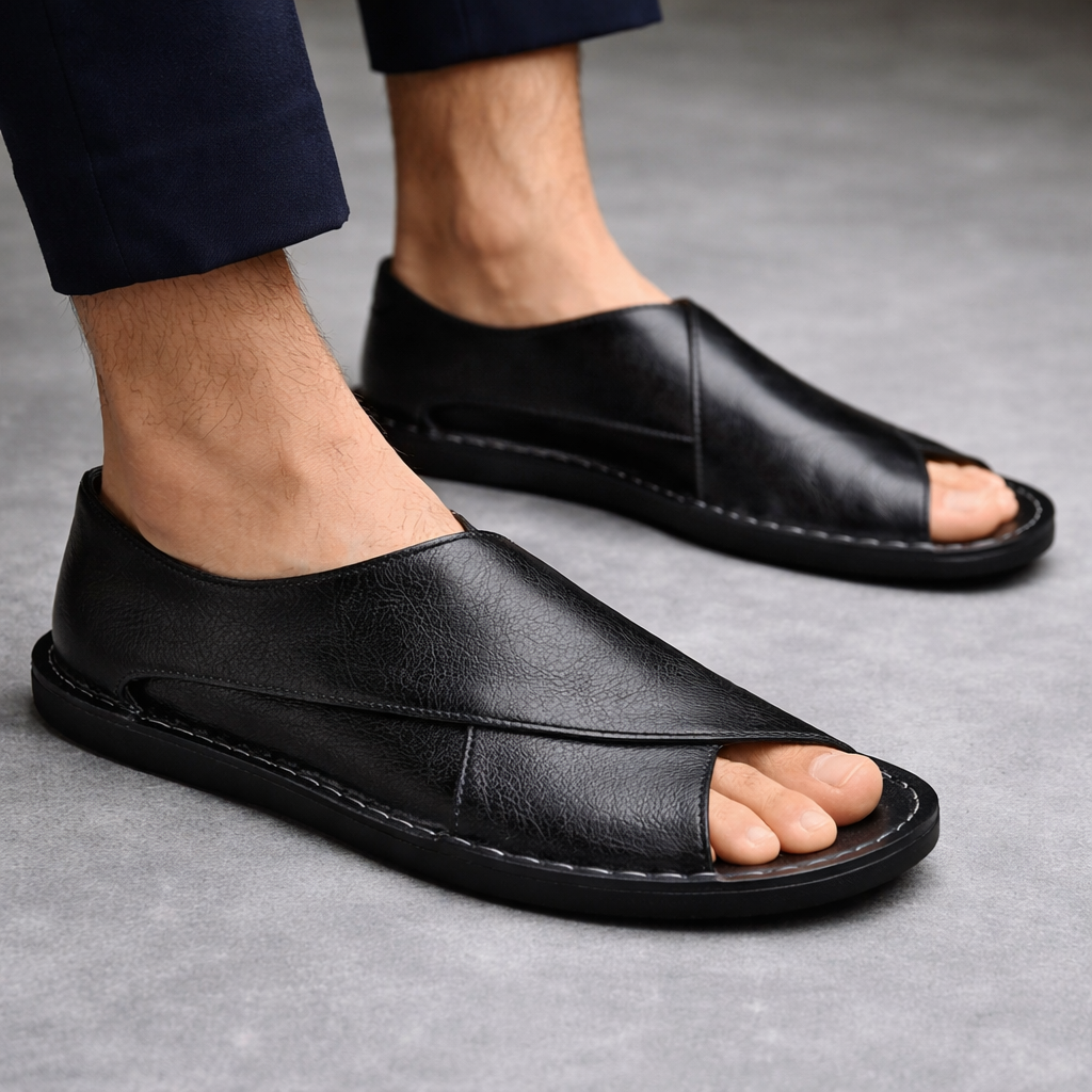 Sandales plates en cuir "Artisan Crossover"
