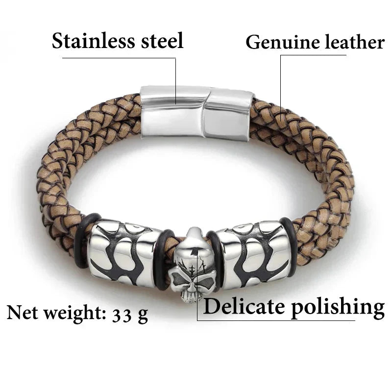 Obsidian Skull Bracelet