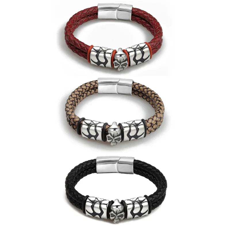 Obsidian Skull Bracelet