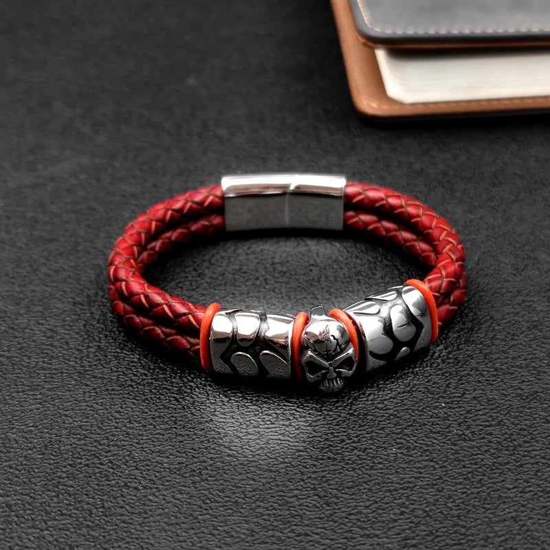 Obsidian Skull Bracelet