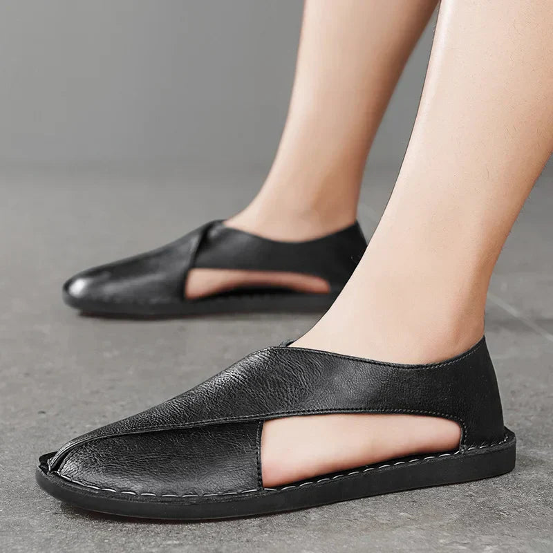 Sandales plates en cuir "Artisan Crossover"