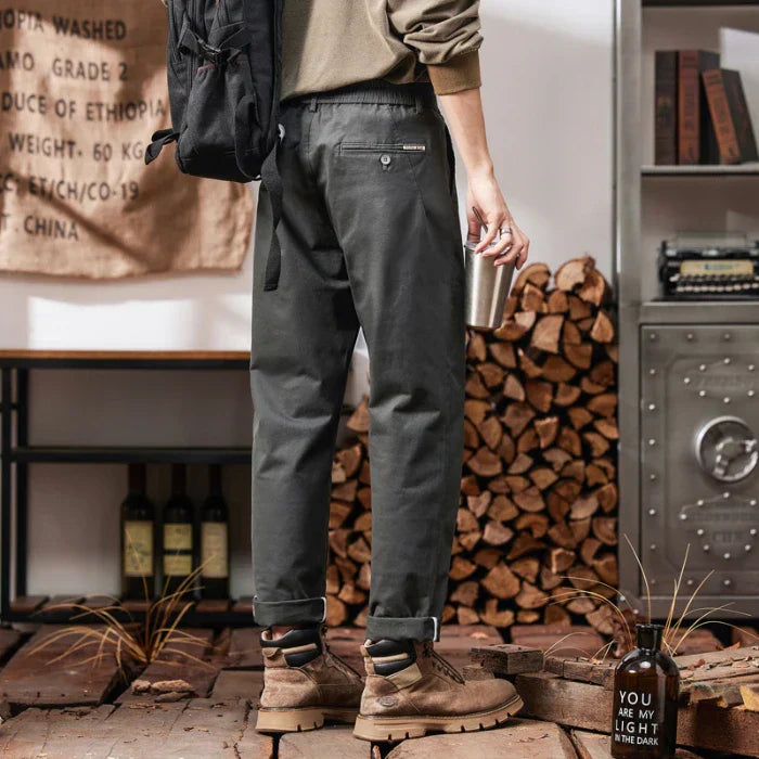 Pantalon taille haute rustique