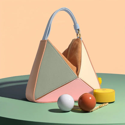 Sac à main pyramidal colorblock