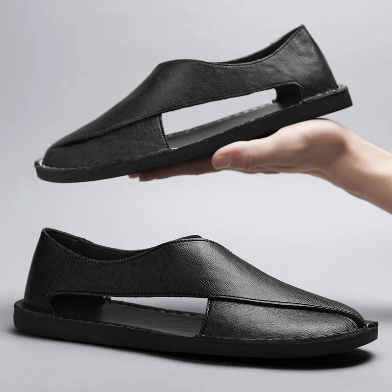 Sandales plates en cuir "Artisan Crossover"