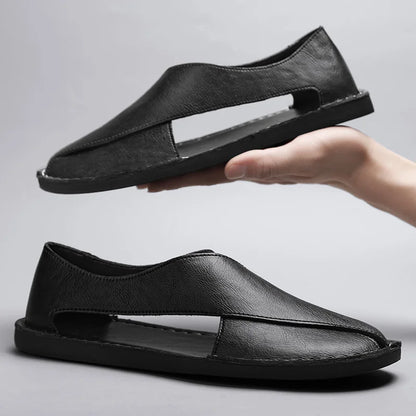 Sandales plates en cuir "Artisan Crossover"