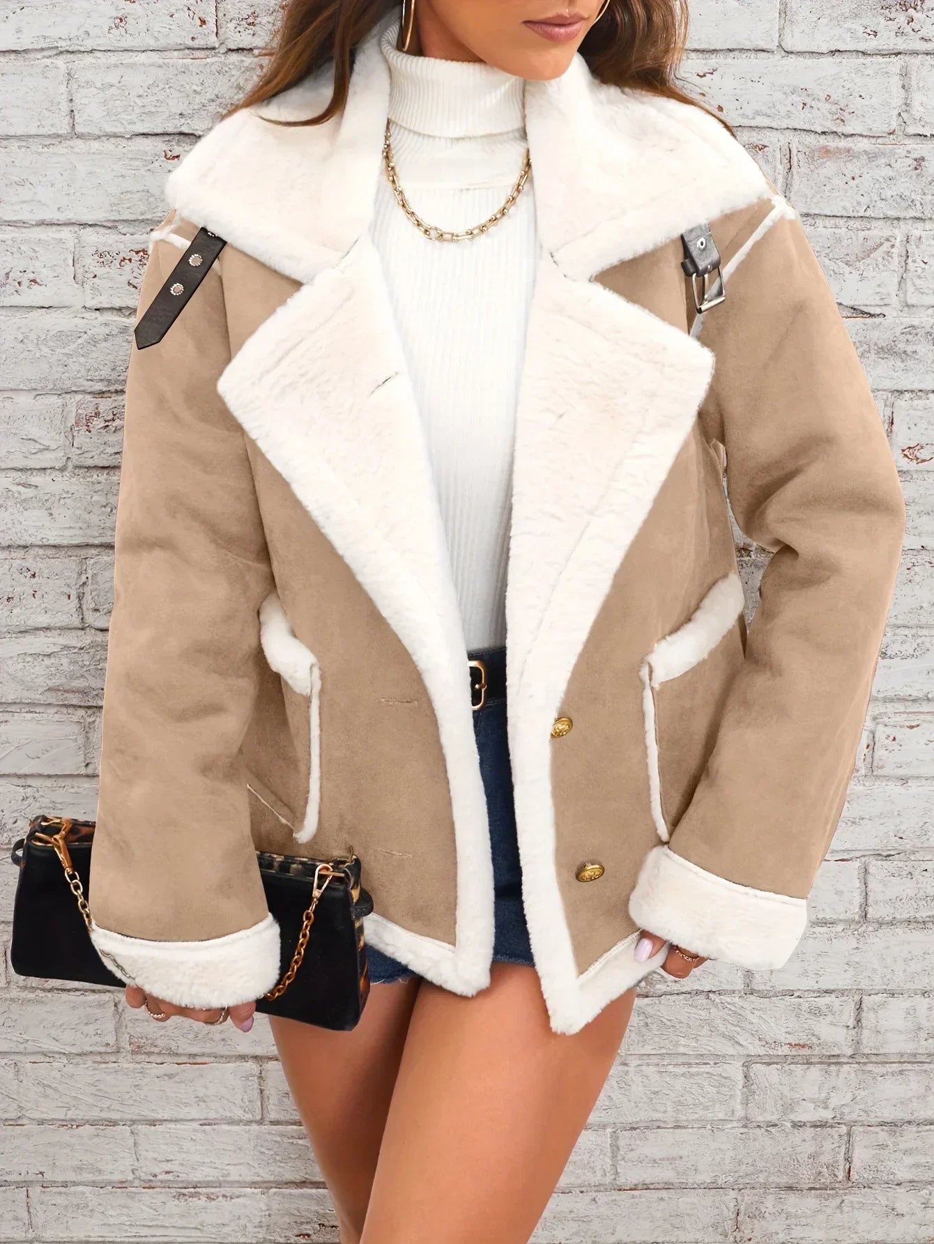 Veste Arden en peau lainée