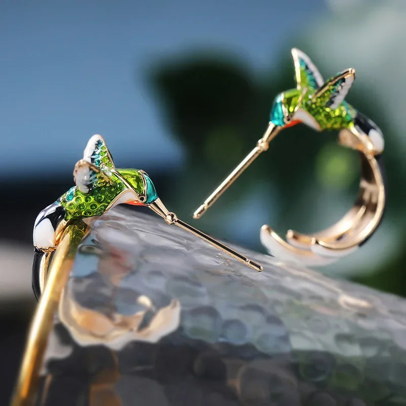 Humming Bird Drop Earrings