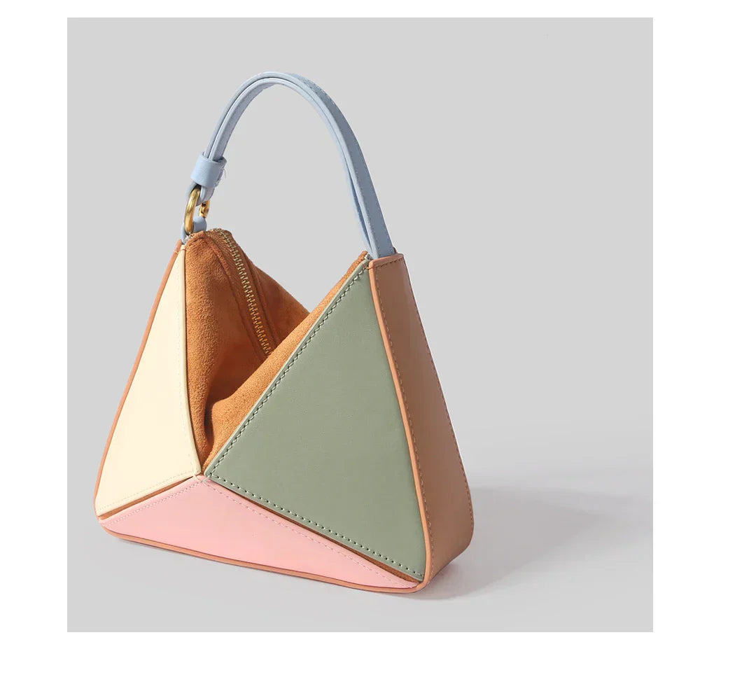 Sac à main pyramidal colorblock