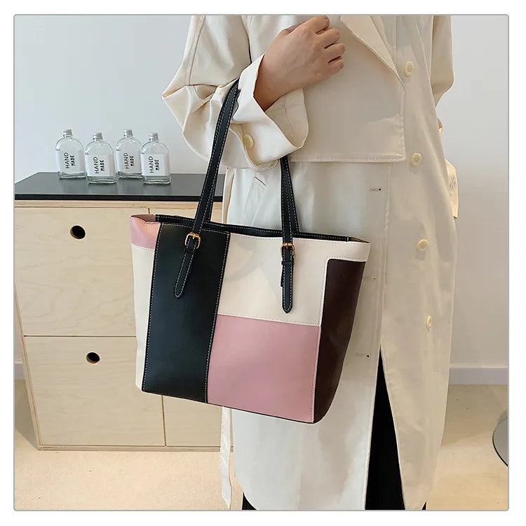 Cabas patchwork colorblock