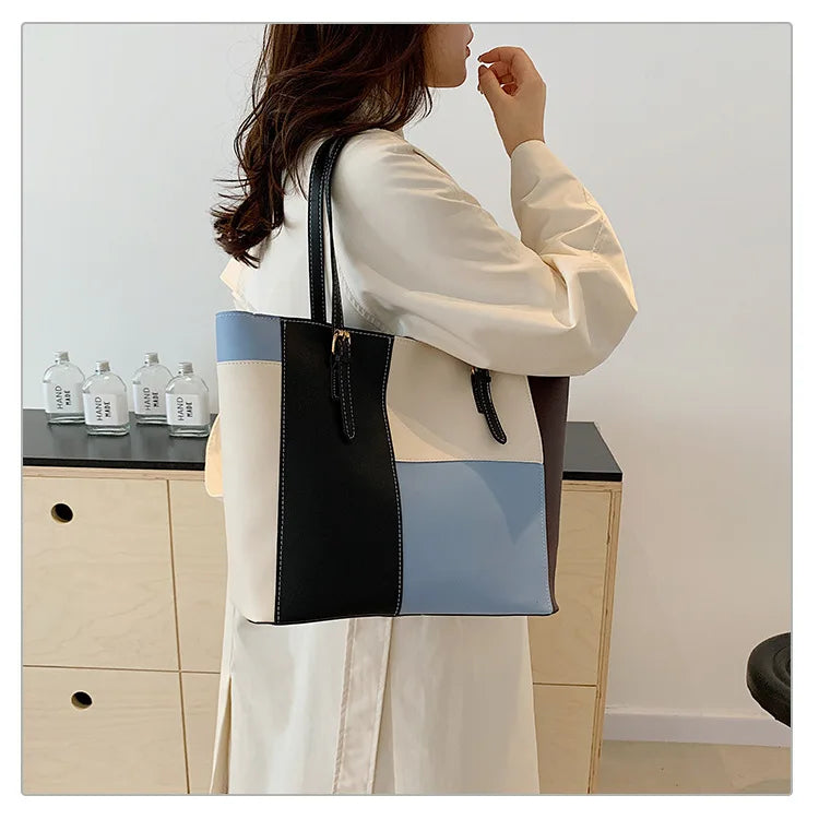 Cabas patchwork colorblock