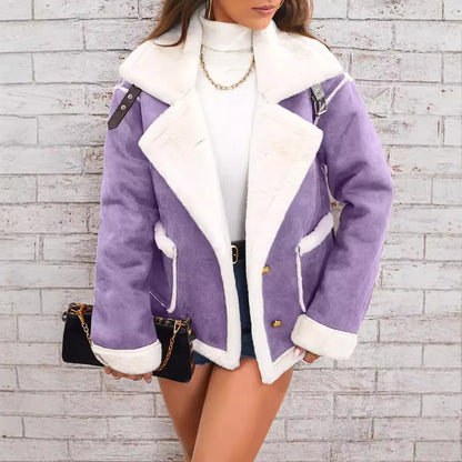 Veste Arden en peau lainée