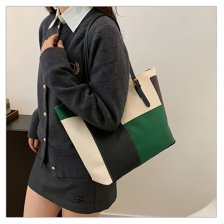 Cabas patchwork colorblock