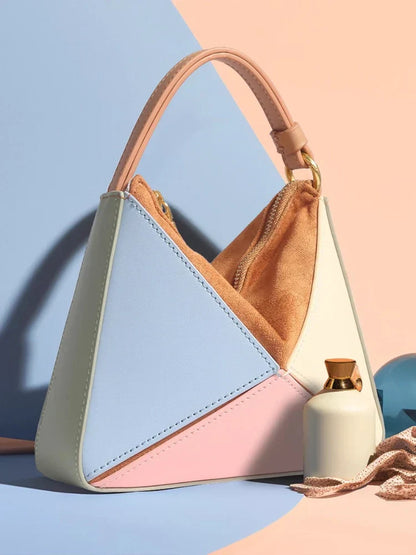 Sac à main pyramidal colorblock