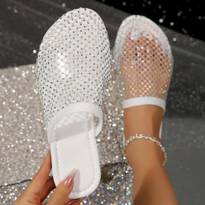 Crystal Mesh Slip-On Flat