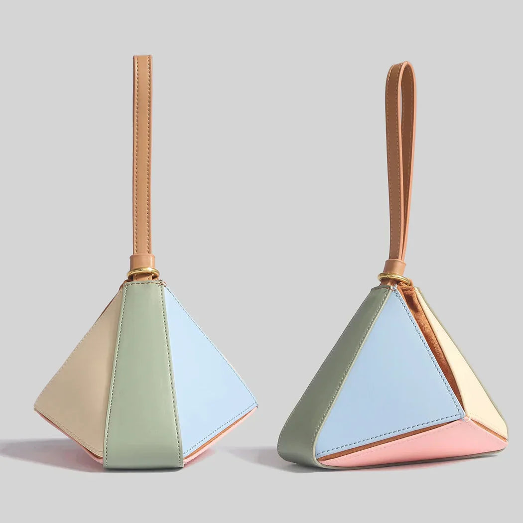 Sac à main pyramidal colorblock