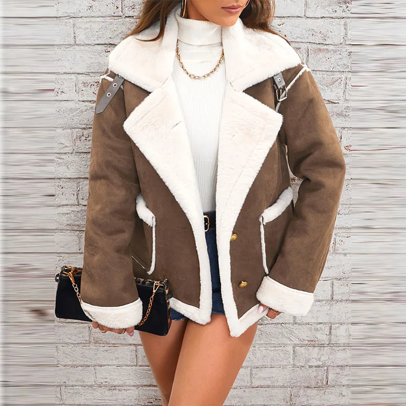 Veste Arden en peau lainée