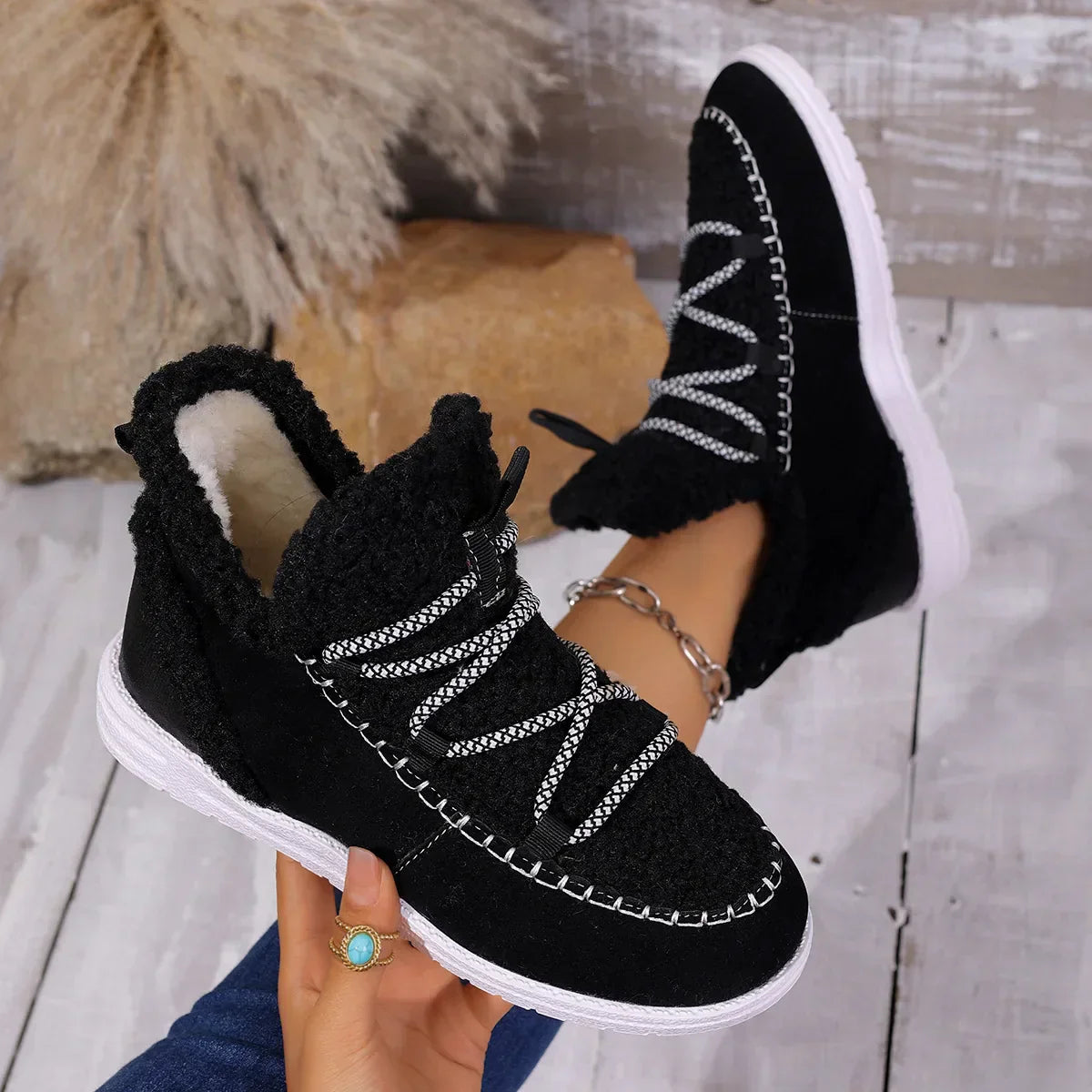 Botte-basket Aspen en peau lainée