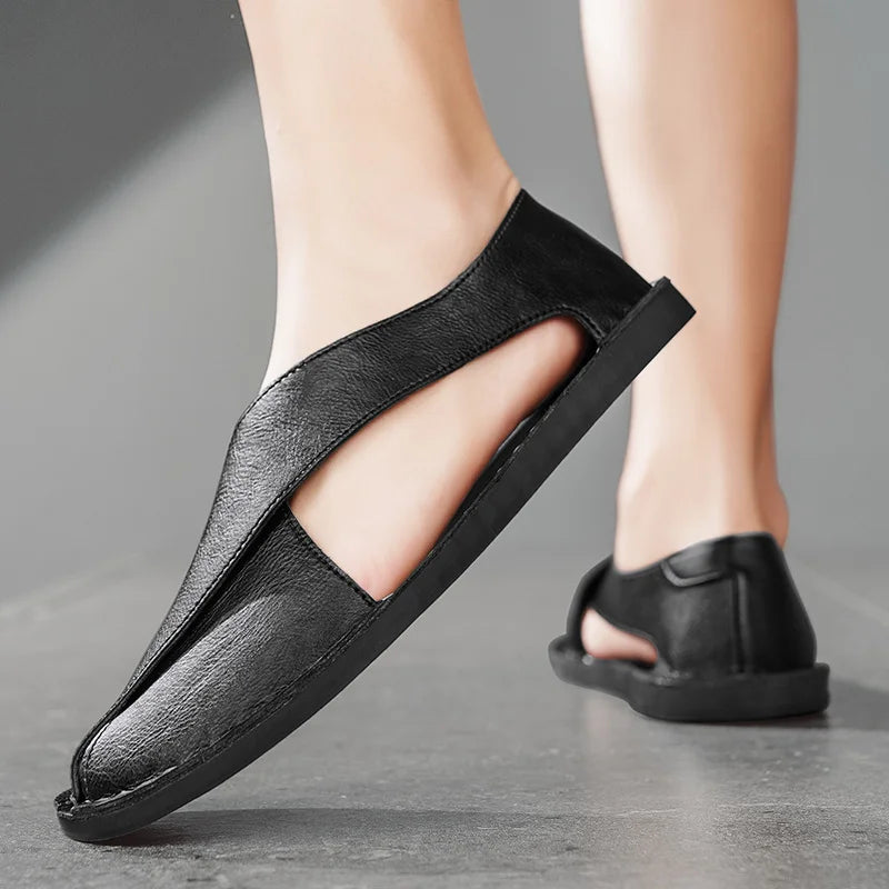Sandales plates en cuir "Artisan Crossover"
