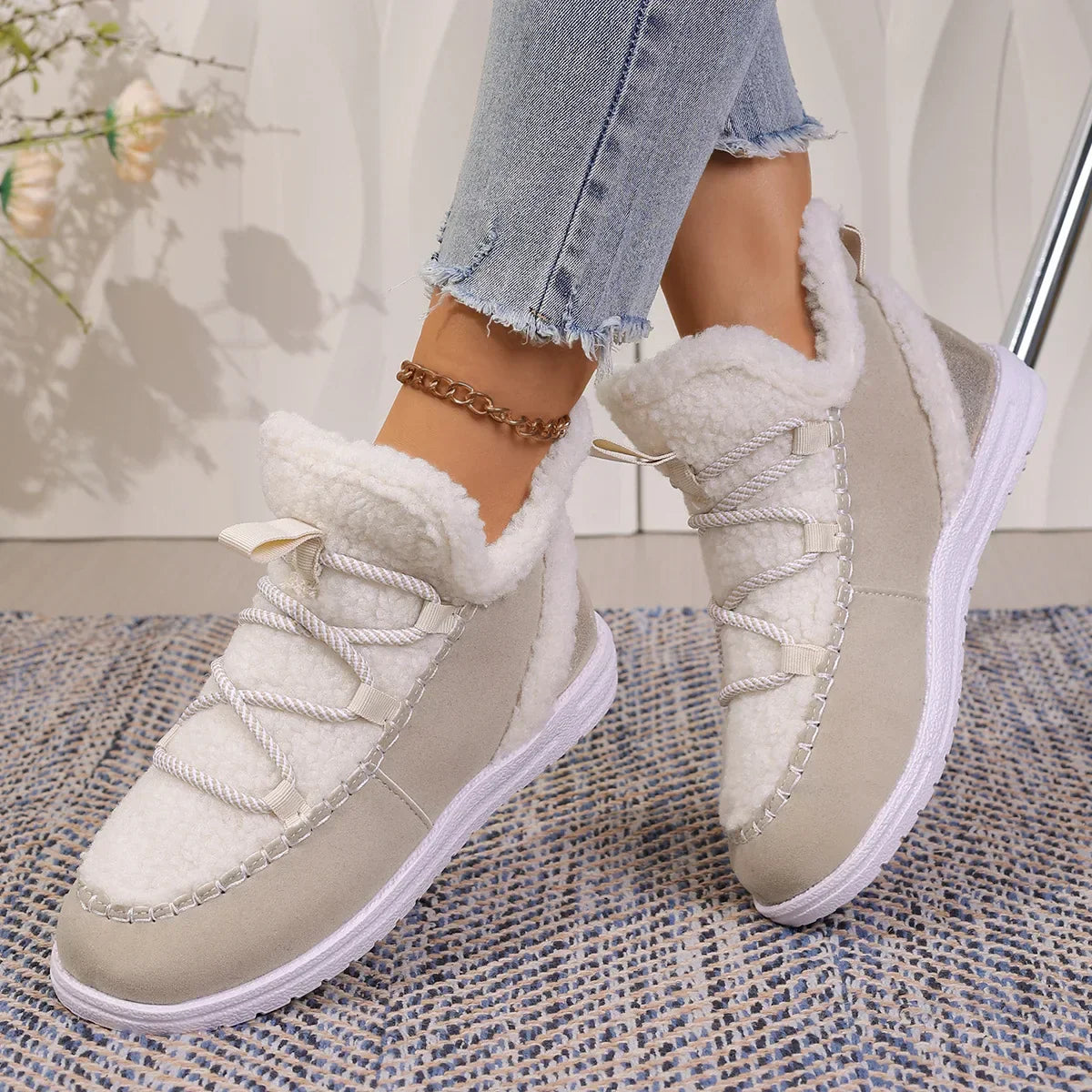 Botte-basket Aspen en peau lainée