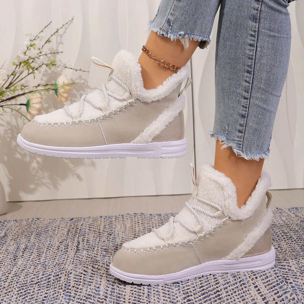 Botte-basket Aspen en peau lainée