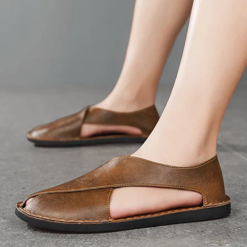 Sandales plates en cuir "Artisan Crossover"