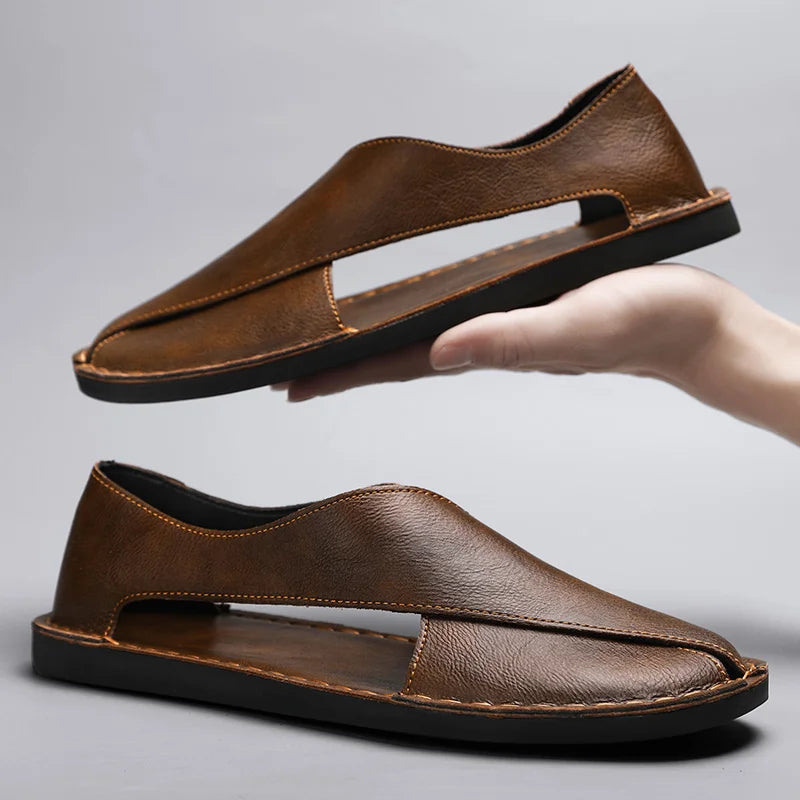 Sandales plates en cuir "Artisan Crossover"