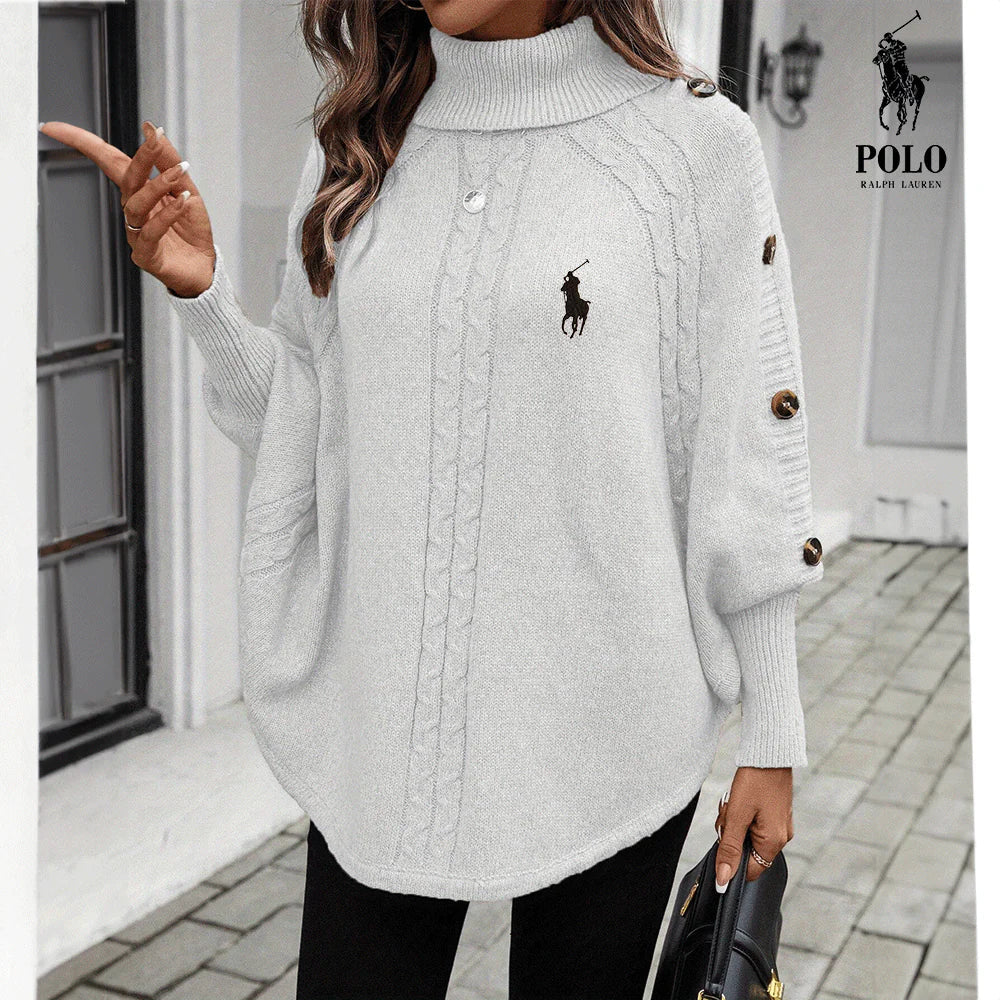 Elegant Knit Poncho Sweater – Cozy Chic Style
