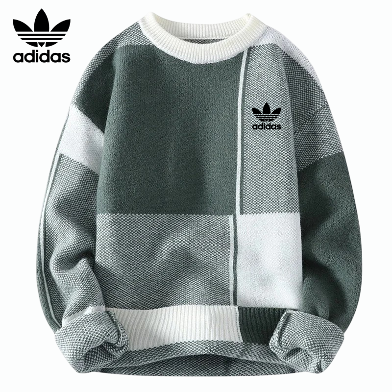 AD™ Patchwork Knit Sweater – Retro Warmth Meets Modern Street Style